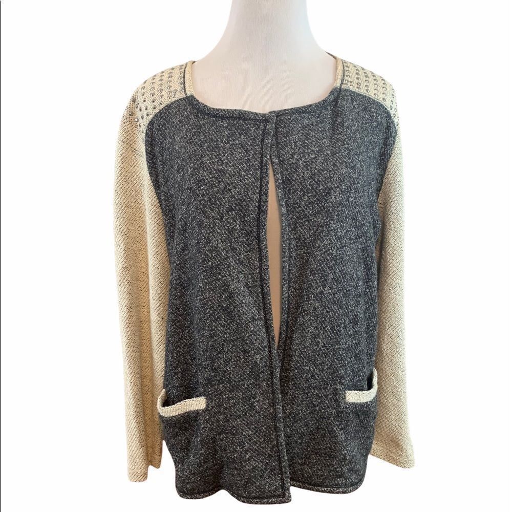 Style & Co studded open front sweater jacket